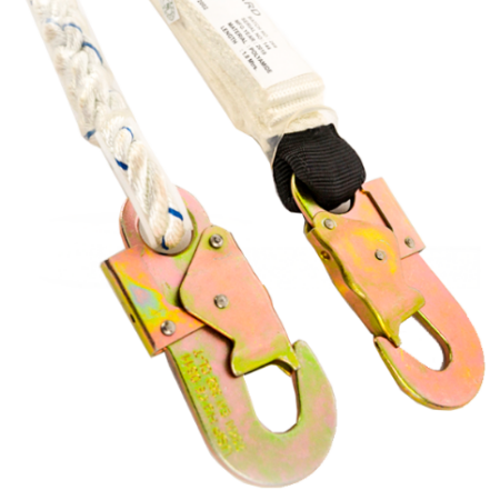 Línea de Vida Poliamida trenzada con Amortiguador 1.80 mts